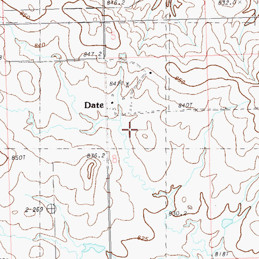 Topographic Map of Date, SD