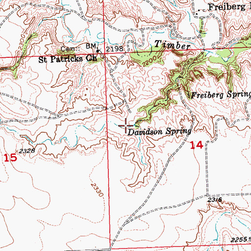 Topographic Map of Davidson Spring, SD