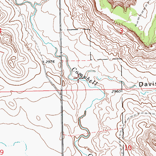 Topographic Map of Davis Draw, SD
