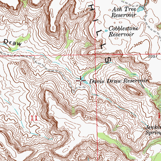 Topographic Map of Davis Draw Reservoir, SD