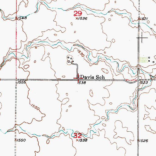 Topographic Map of Davis School, SD
