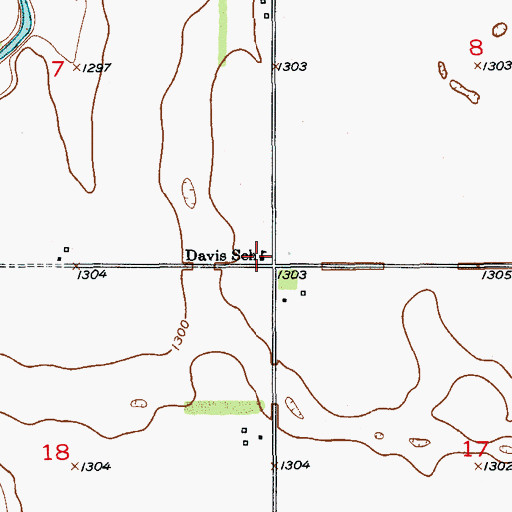 Topographic Map of Davis School, SD