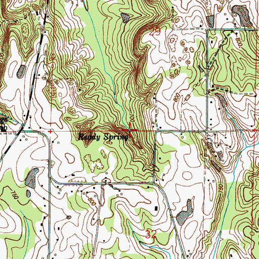 Topographic Map of Ready Spring, AL