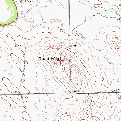 Topographic Map of Dead Man Hill, SD