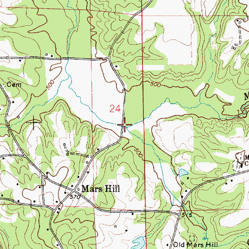 Topographic Map of Reaves Creek, AL
