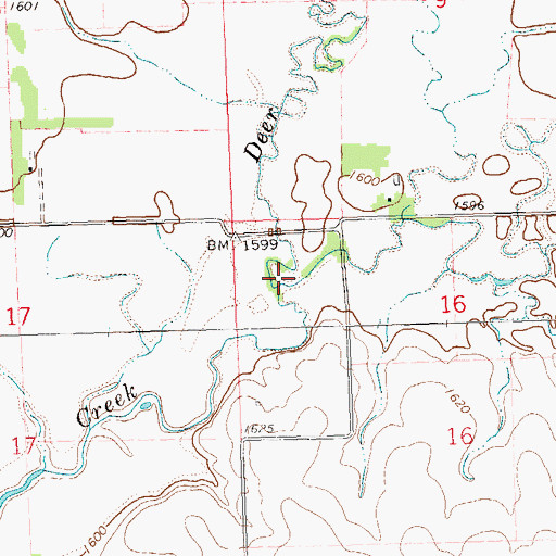 Topographic Map of Deer Creek, SD