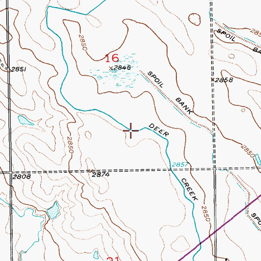 Topographic Map of Deer Creek Lateral, SD