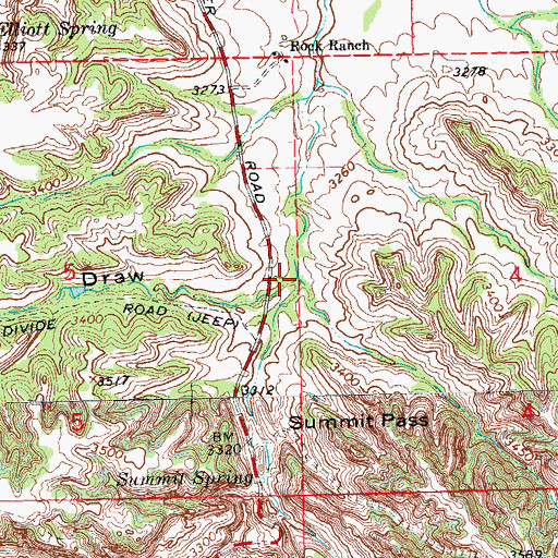 Topographic Map of Deer Draw, SD