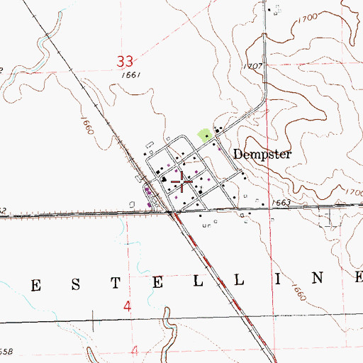 Topographic Map of Dempster, SD