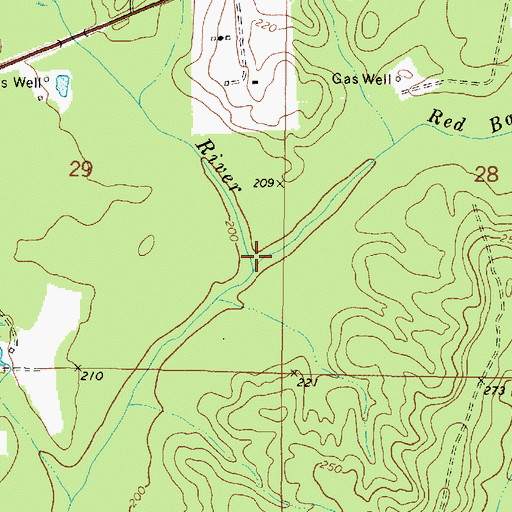 Topographic Map of Red Bank Creek, AL