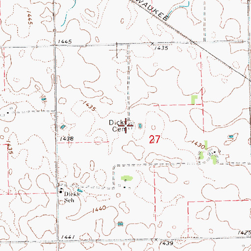 Topographic Map of Dick Cemetery, SD