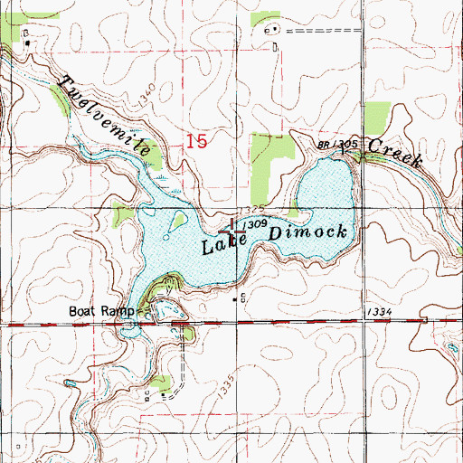 Topographic Map of Lake Dimock, SD