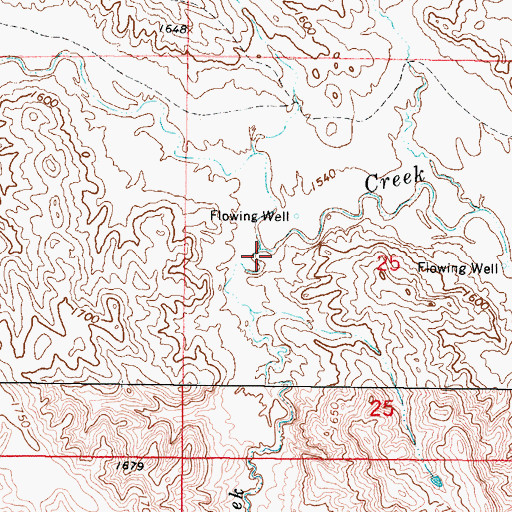 Topographic Map of Dipping Tank Creek, SD