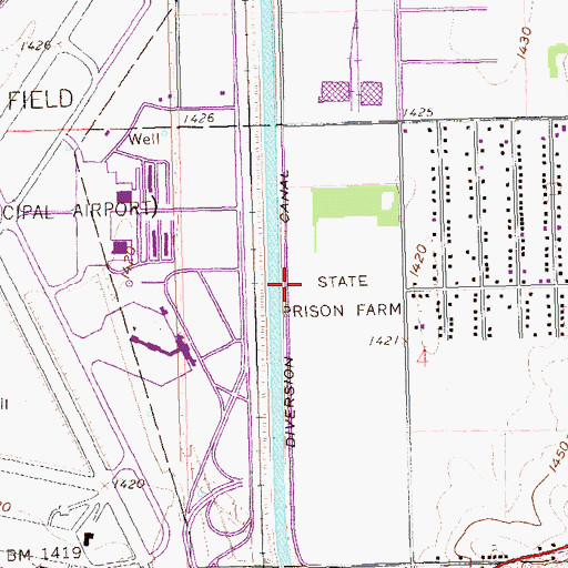 Topographic Map of Diversion Canal, SD