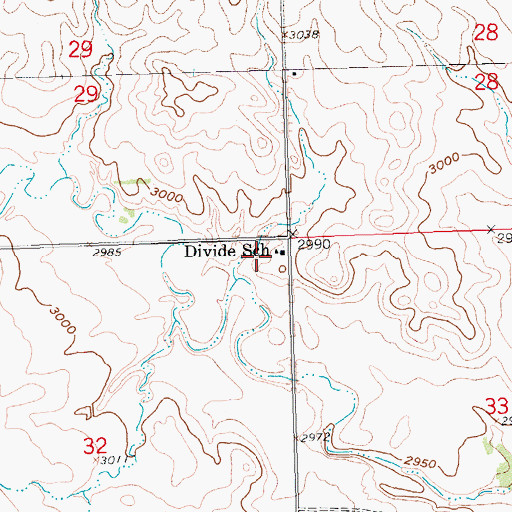 Topographic Map of Divide School, SD