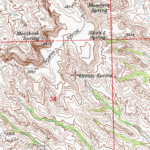 Topographic Map of Divide Spring, SD