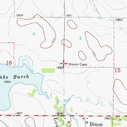 Topographic Map of Dixon Cemetery, SD