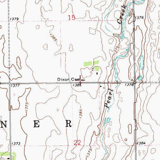 Topographic Map of Dixon Cemetery, SD