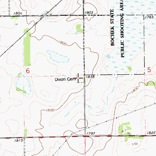 Topographic Map of Dixon Cemetery, SD