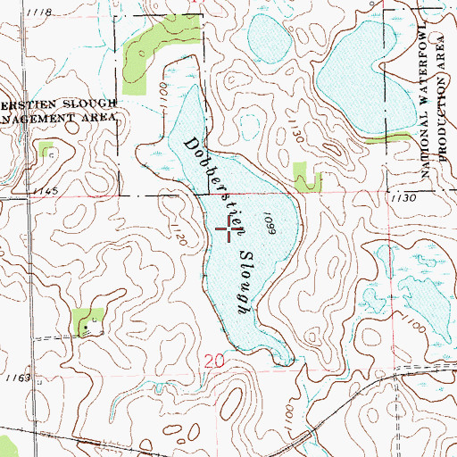 Topographic Map of Dobberstien Slough, SD