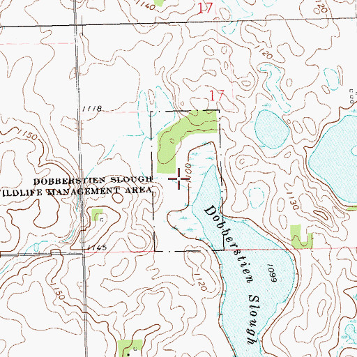 Topographic Map of Dobberstien Slough State Wildlife Management, SD