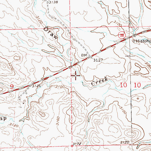 Topographic Map of Doc Hodge Draw, SD