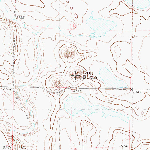 Topographic Map of Dog Butte, SD