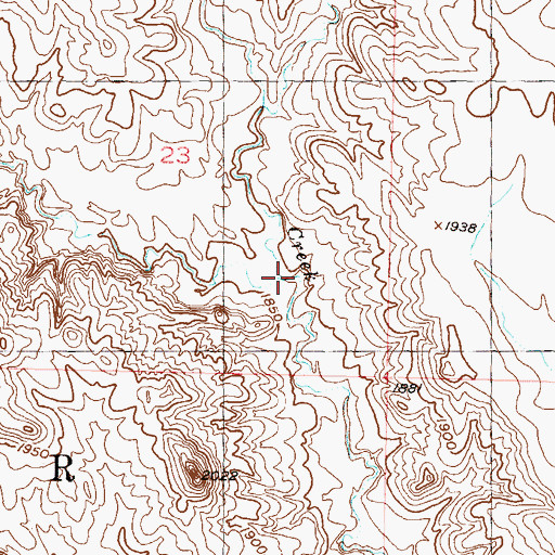 Topographic Map of Dog Butte Creek, SD