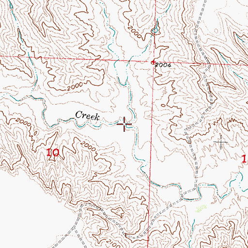 Topographic Map of Dog Creek, SD