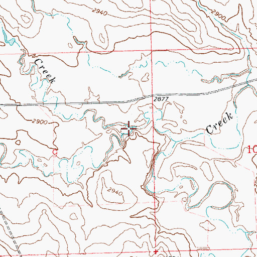Topographic Map of Dog Creek, SD