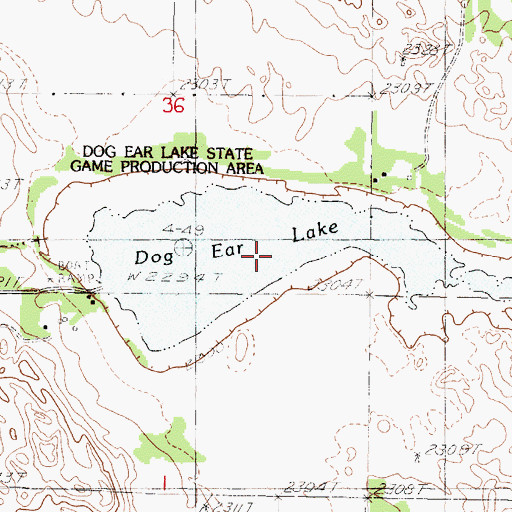 Topographic Map of Dog Ear Lake, SD