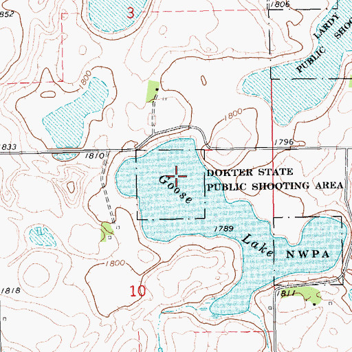 Topographic Map of Dokter State Public Shooting Area, SD
