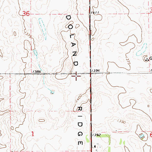 Topographic Map of Doland Ridge, SD