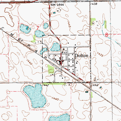 Topographic Map of Dolton, SD