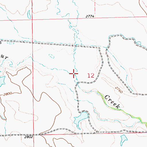 Topographic Map of Doody Creek, SD
