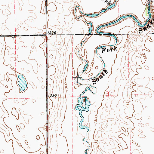 Topographic Map of Dove Creek, SD