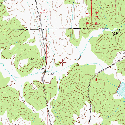 Topographic Map of Red Caty Creek, AL