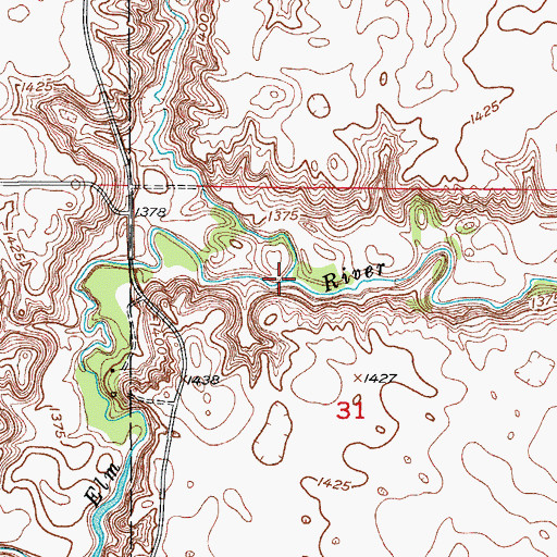Topographic Map of Dry Branch, SD