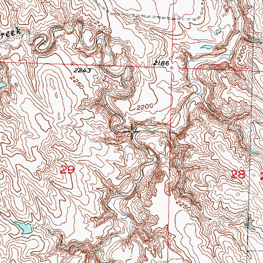 Topographic Map of Dry Creek, SD
