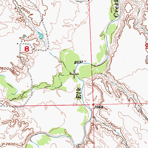 Topographic Map of Dry Creek, SD