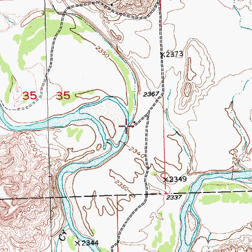 Topographic Map of Dry Creek, SD