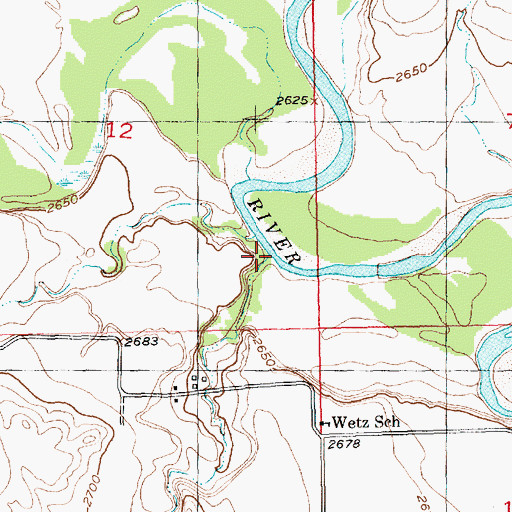 Topographic Map of Dry Creek, SD