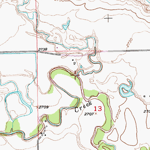 Topographic Map of Dry Creek, SD