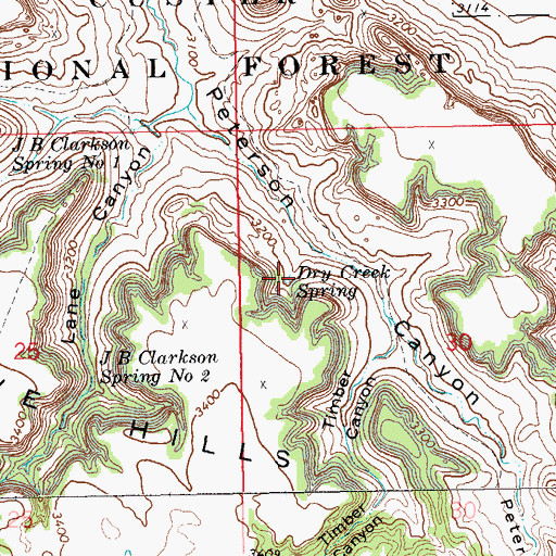 Topographic Map of Dry Creek Spring, SD