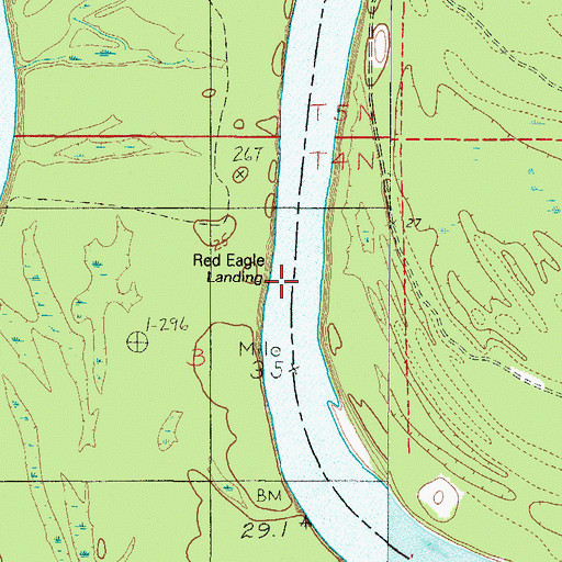 Topographic Map of Red Eagle Landing, AL