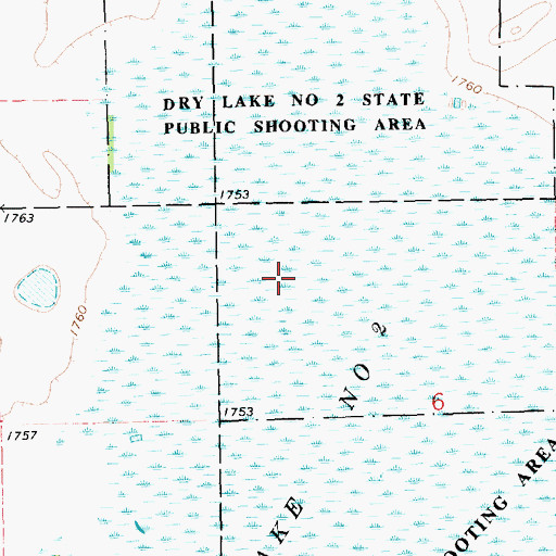 Topographic Map of Dry Lake Number Two, SD