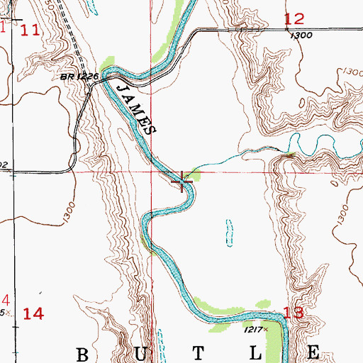 Topographic Map of Dry Run, SD