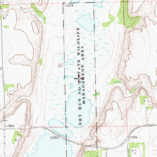 Topographic Map of Dry Run Number 3 State Wildlife Management Area, SD