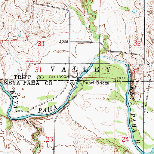 Topographic Map of Dubel Bridge, SD