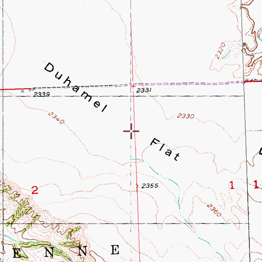 Topographic Map of Duhamel Flat, SD